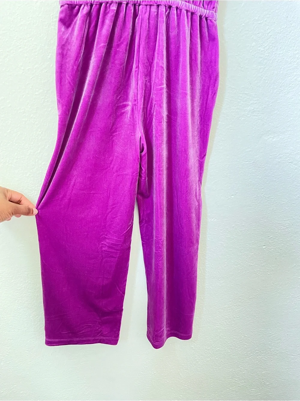 NWT Crewcuts by J.Crew Girls Purple Velvet Jumpsuit Size 8 Festive Event Holiday